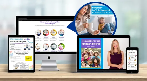 Transforming Autism Jumpstart Program shown on computer, tablet and phone